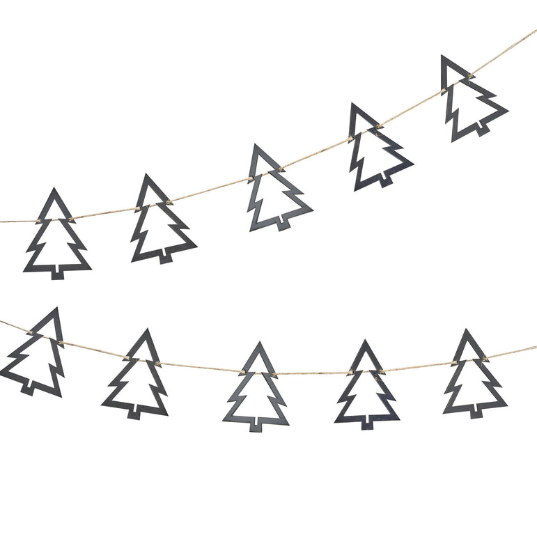 Black Wooden Christmas Tree Bunting