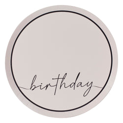 Champagne Noir Nude and Black Happy Birthday Paper Party Plates