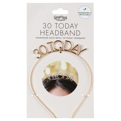 Champagne Gold 30th Birthday Headband