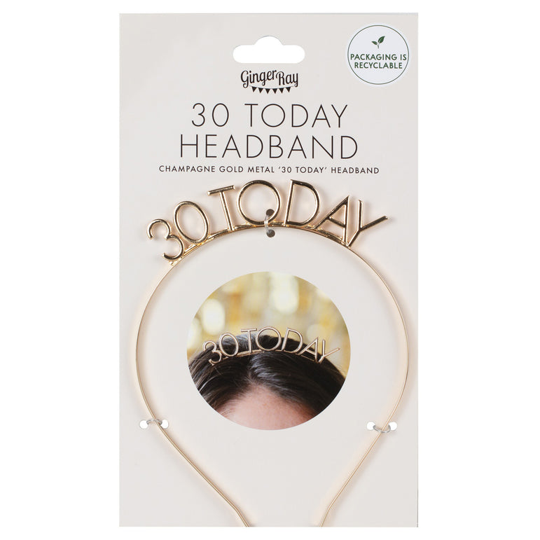 Champagne Gold 30th Birthday Headband