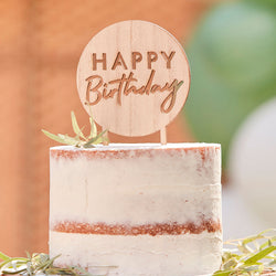 Mix It Up Wooden Happy Birthday Cake Topper