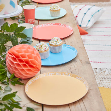 Mix It Up Brights Happy Birthday Paper Plates 8pcs