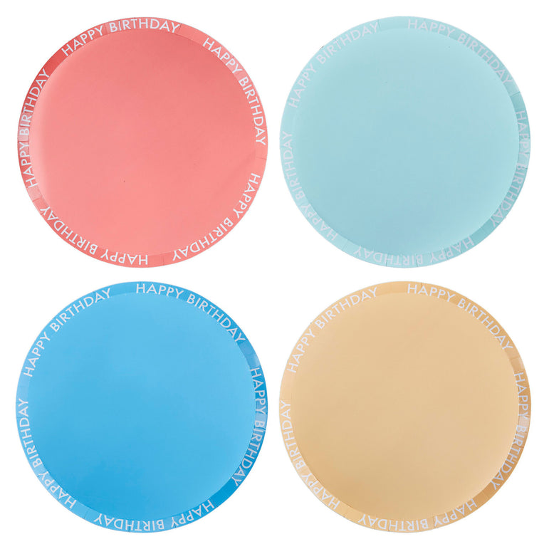 Mix It Up Brights Happy Birthday Paper Plates 8pcs