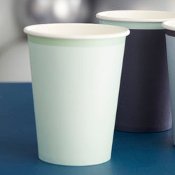 Navy, Blue & Mint Eco Paper Cups Mixed Pack 9oz, 8pcs