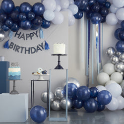 Mix It Up Blue and Silver Streamer Backdrop Decoration