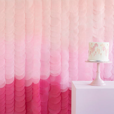 Mix It Up Pink Ombre Tissue Paper Disc Party Backdrop Decoration