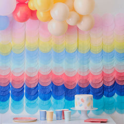 Mix It Up Multicolor Tissue Paper Disc Party Backdrop Decoration