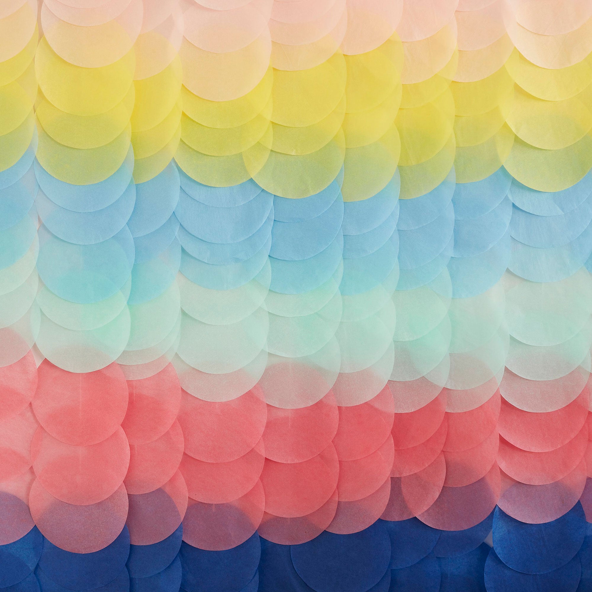 Mix It Up Rainbow Tissue Paper Disc Party Backdrop Decoration
