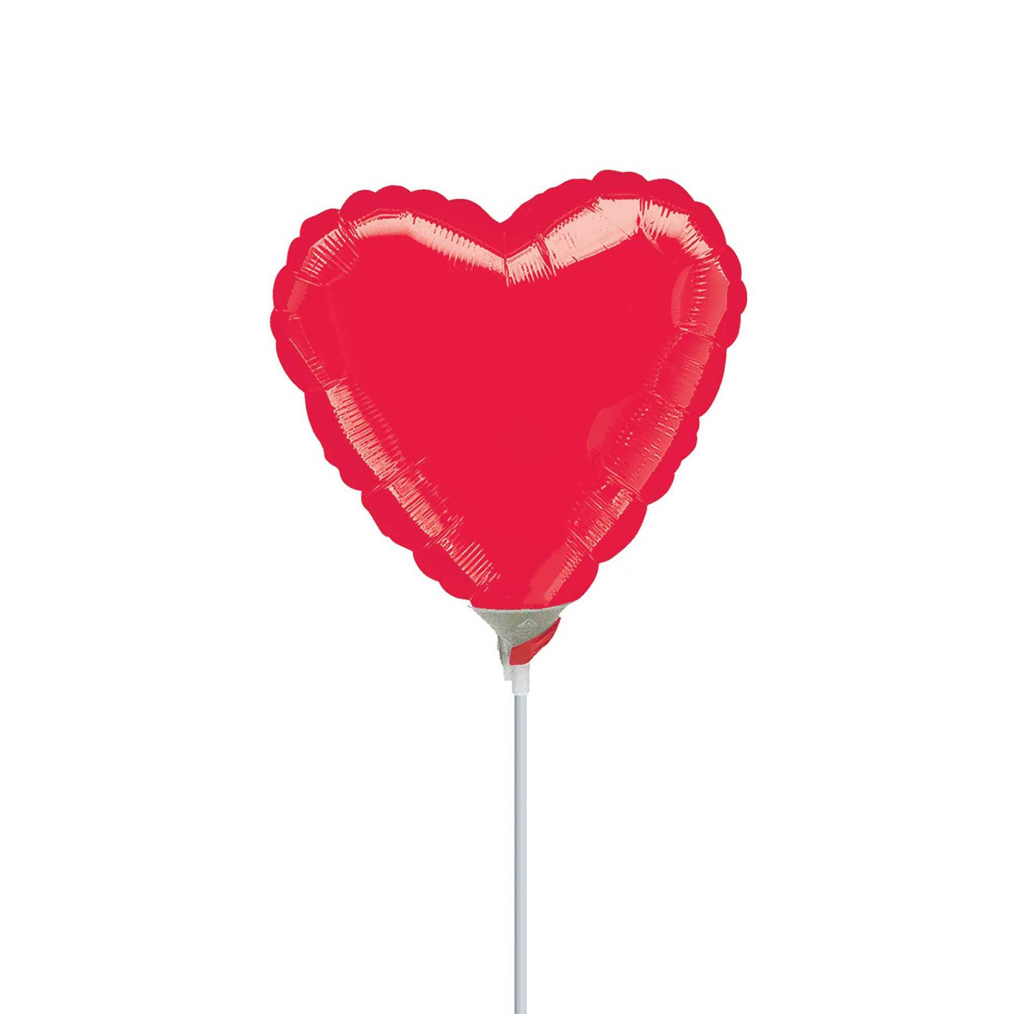 Metallic Red Heart Foil Balloon 9in Balloons & Streamers - Party Centre