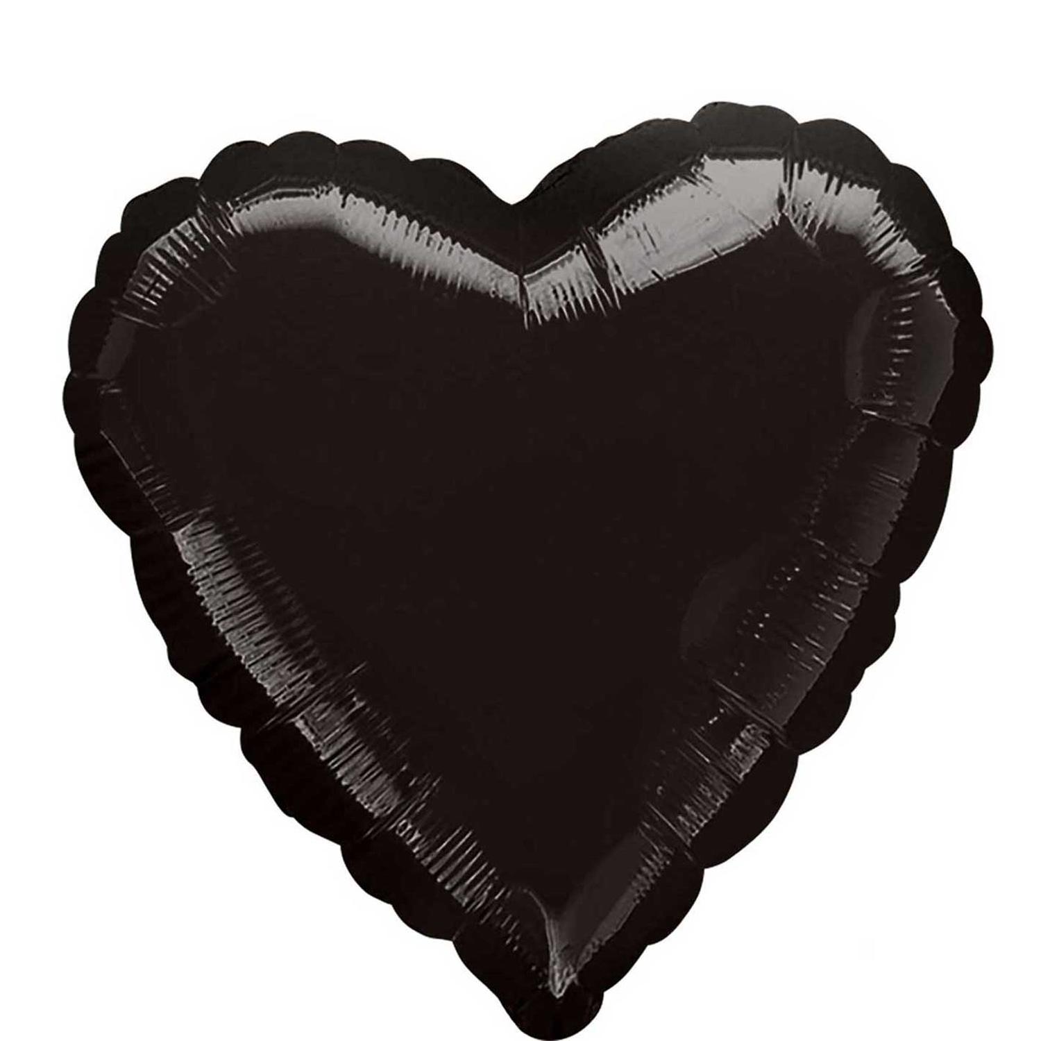 Black Heart Foil Balloon 18in Balloons & Streamers - Party Centre