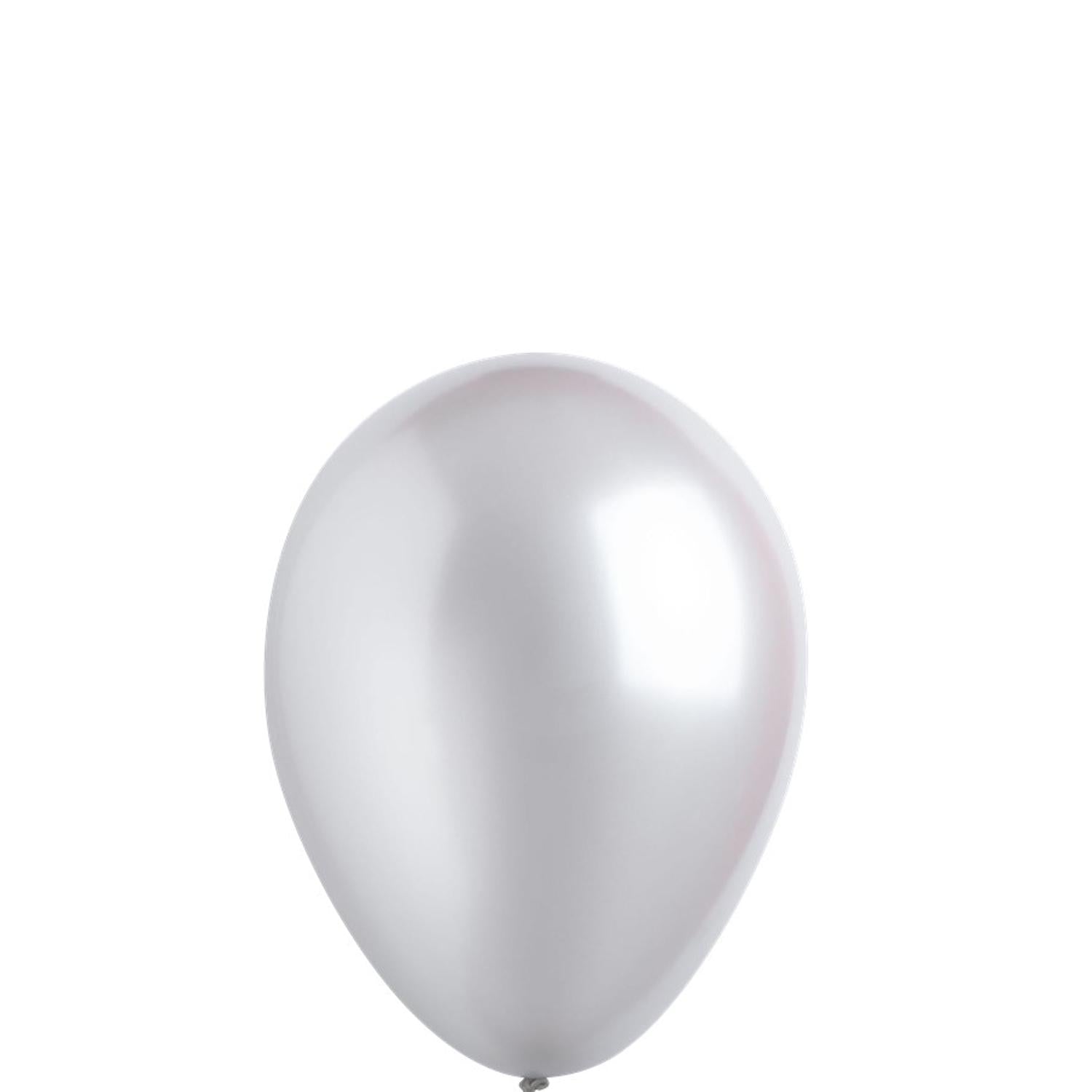 Metallic Silver Latex Balloons 5in,100pcs Balloons & Streamers - Party Centre