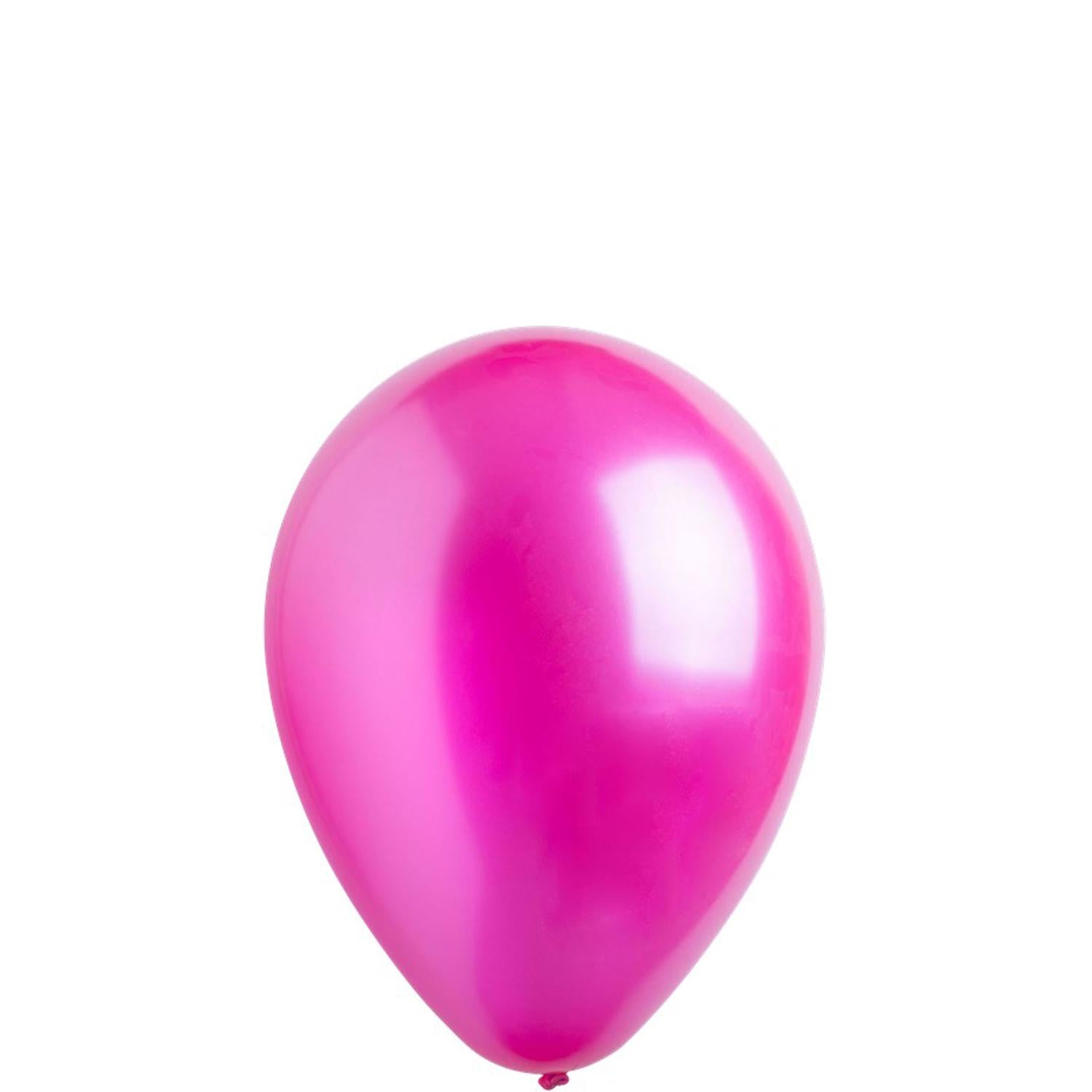 Metallic Hot Pink Latex Balloons 5in, 100pcs Balloons & Streamers - Party Centre