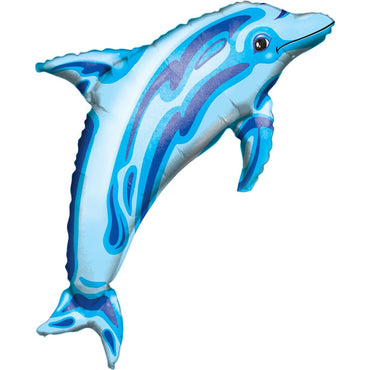 Ocean Blue Dolphin Foil Balloon 37 x 22in Balloons & Streamers - Party Centre