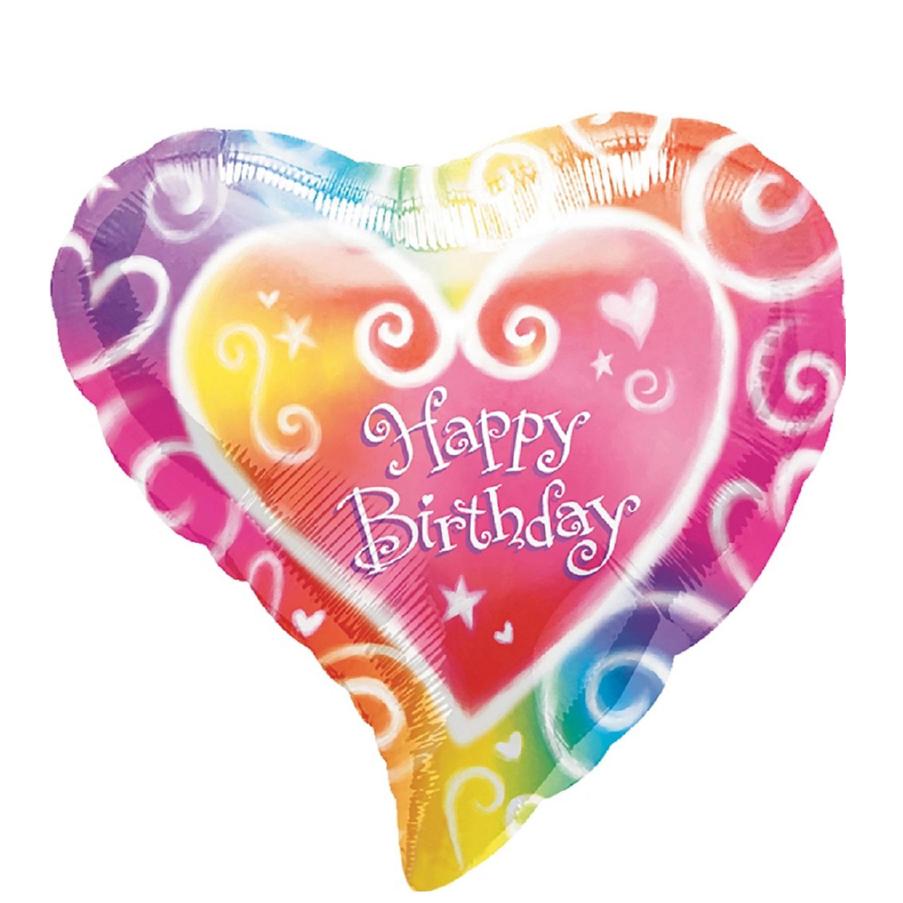 Watercolor Birthday Foil Balloon 18in Balloons & Streamers - Party Centre