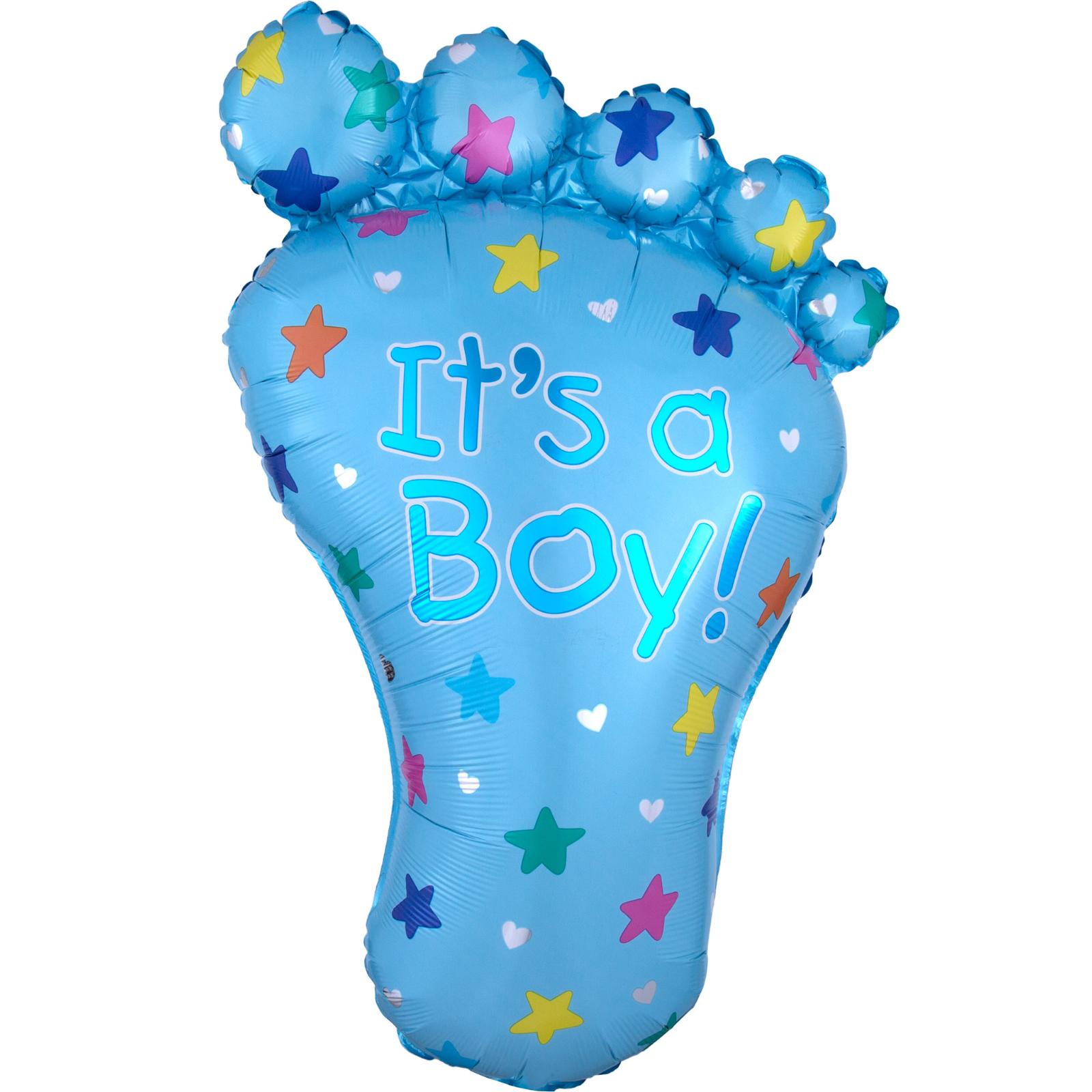 It's A Boy Foot Foil Balloon 23 x 32in Balloons & Streamers - Party Centre