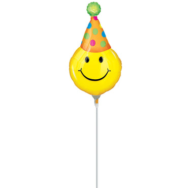 Party Hat Smiles Mini Shape Balloon Balloons & Streamers - Party Centre