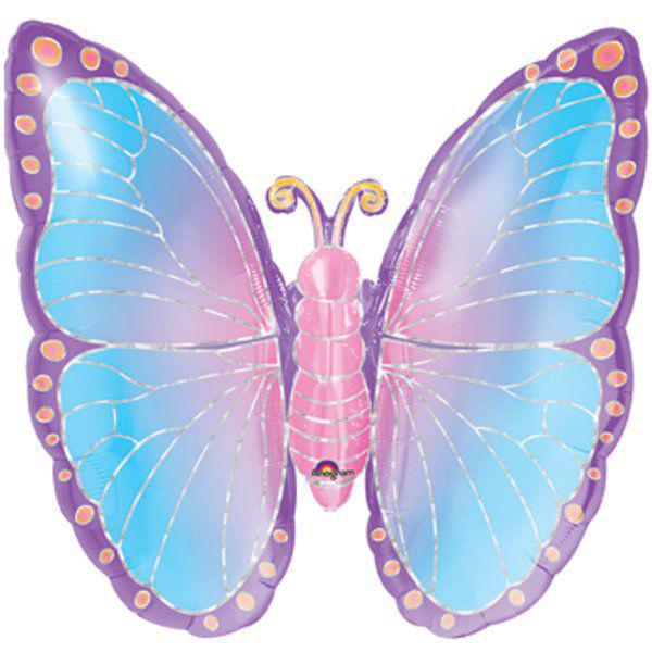 Prismatic Butterfly Foil Balloon 25in Balloons & Streamers - Party Centre