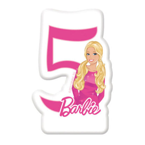 Barbie Sparkle Numeral Candle No. 5 Party Accessories - Party Centre