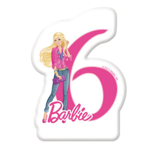 Barbie Sparkle Numeral Candle No. 6 Party Accessories - Party Centre