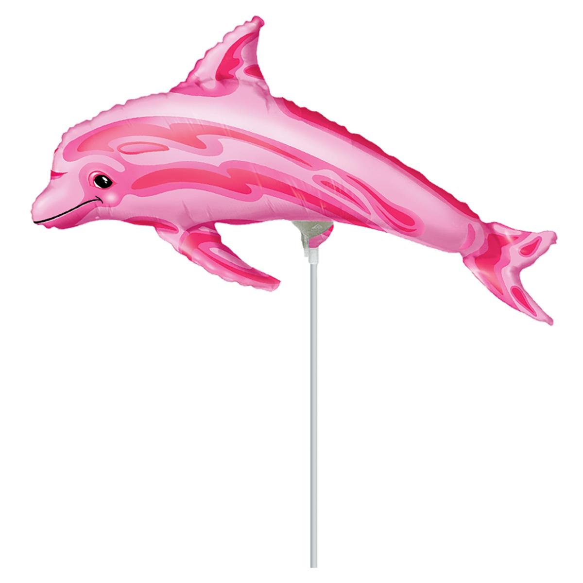 Pink Dolphin Mini Shape Balloon Balloons & Streamers - Party Centre