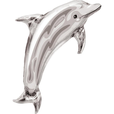 Silver Dolphin Foil Balloon 37 x 22in Balloons & Streamers - Party Centre