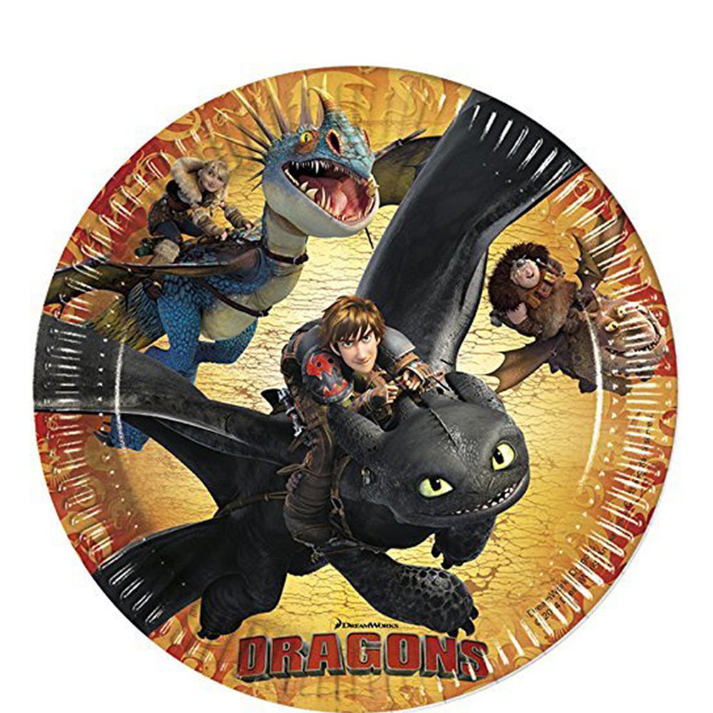 Dragons Paper Plates 9in, 8pcs Printed Tableware - Party Centre