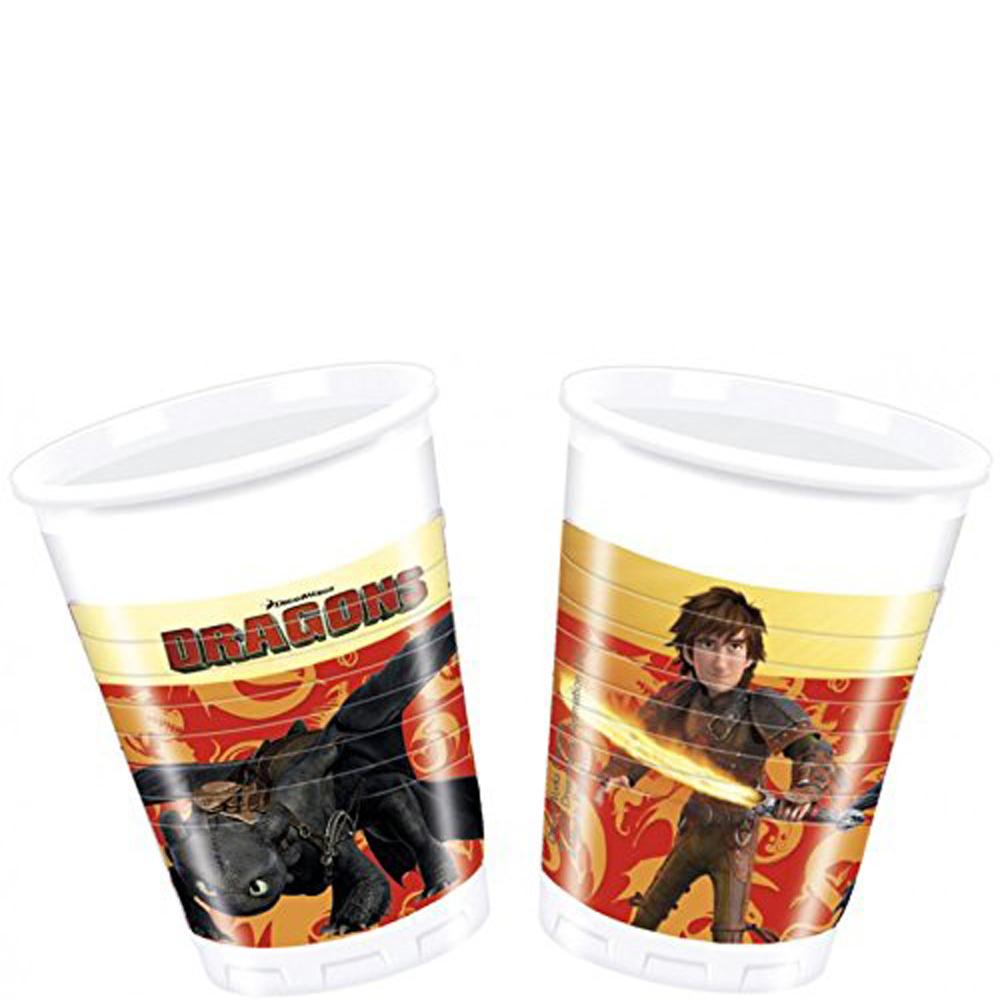 Dragons Plastic Cups 7oz, 8pcs Printed Tableware - Party Centre