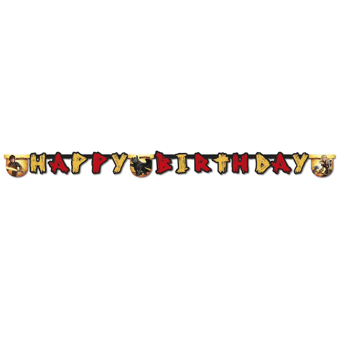 Dragons Happy Birthday Banner Decorations - Party Centre
