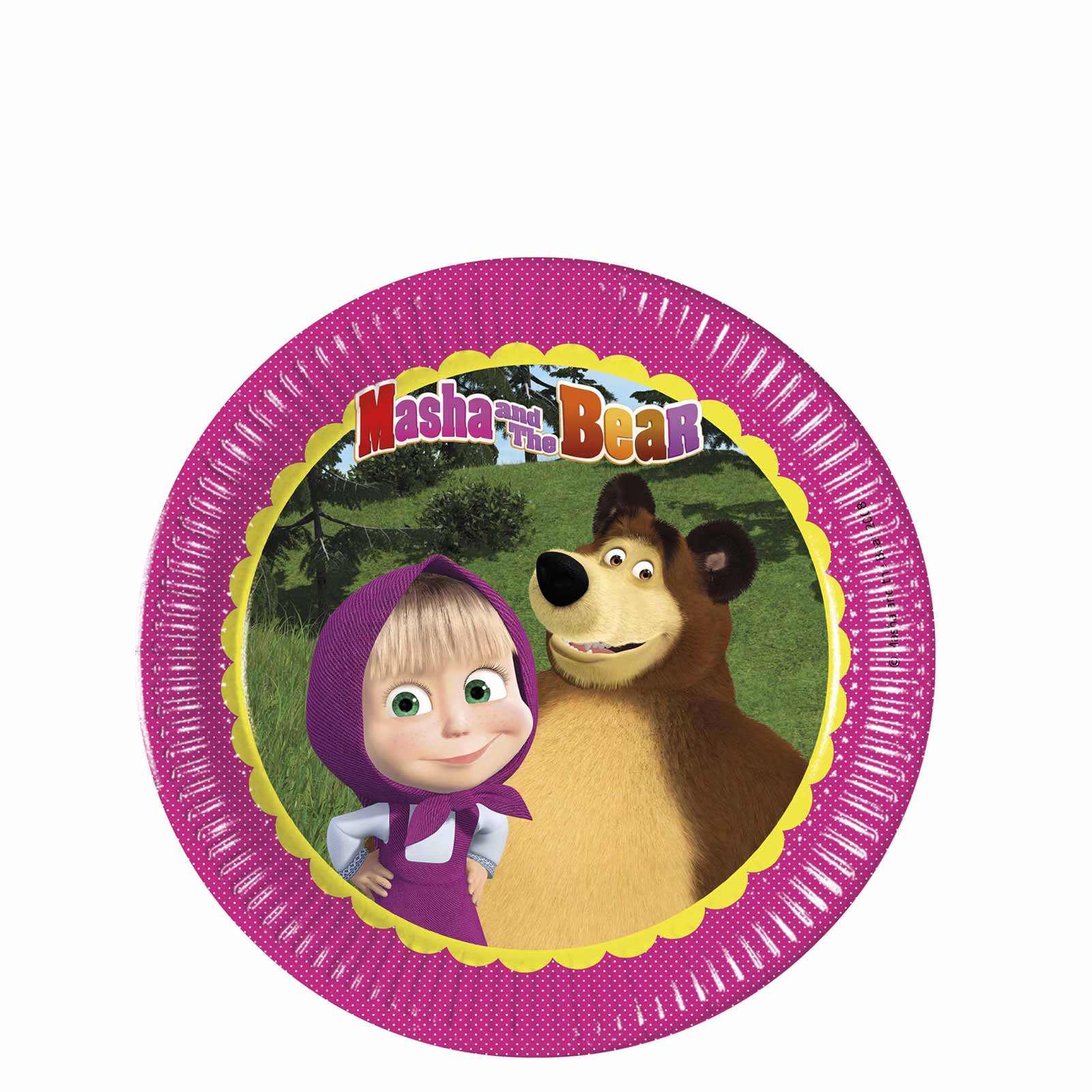Masha and the Bear Paper Plates 7in 8pcs Printed Tableware - Party Centre
