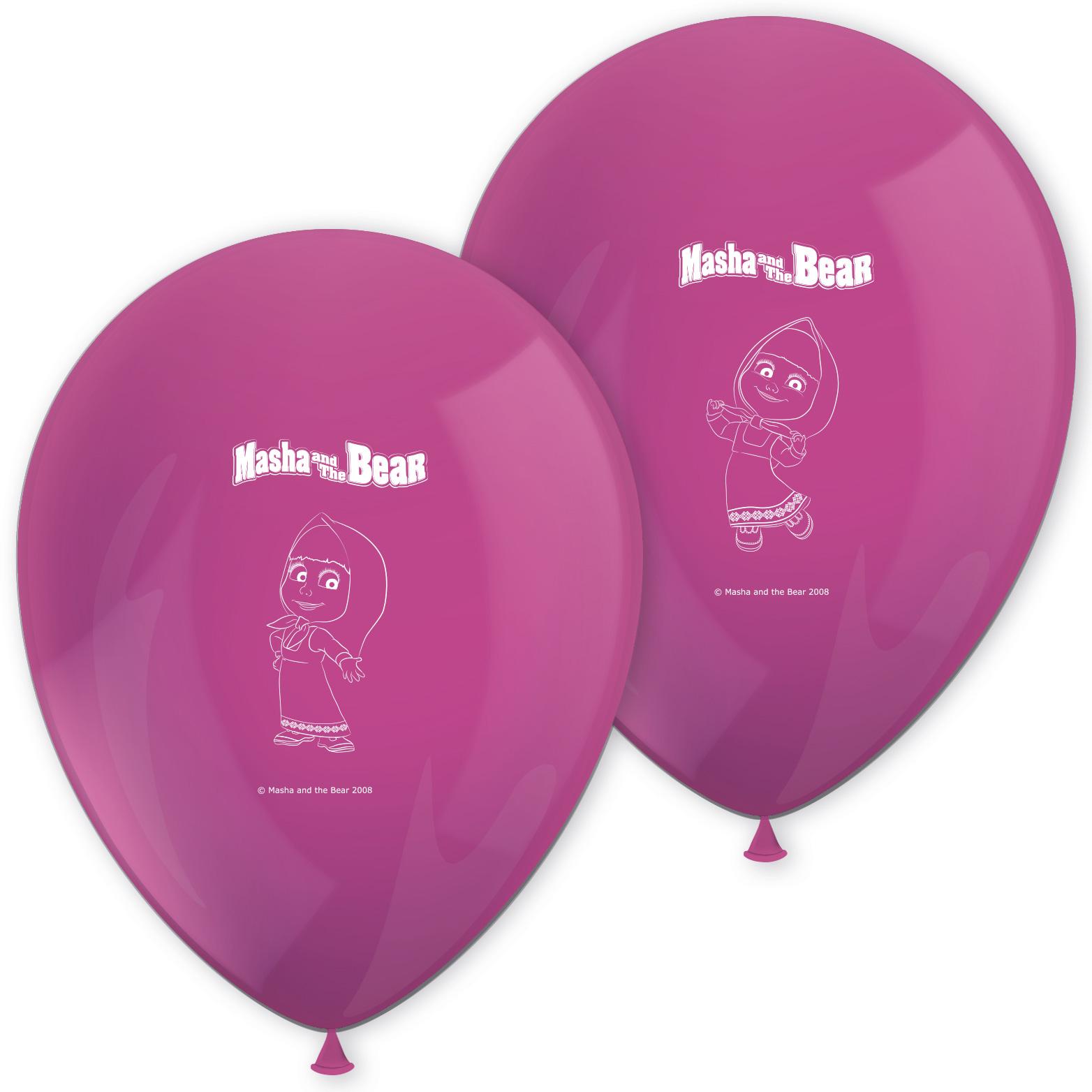 Masha and the Bear Latex Balloons 11in 8pcs Balloons & Streamers - Party Centre