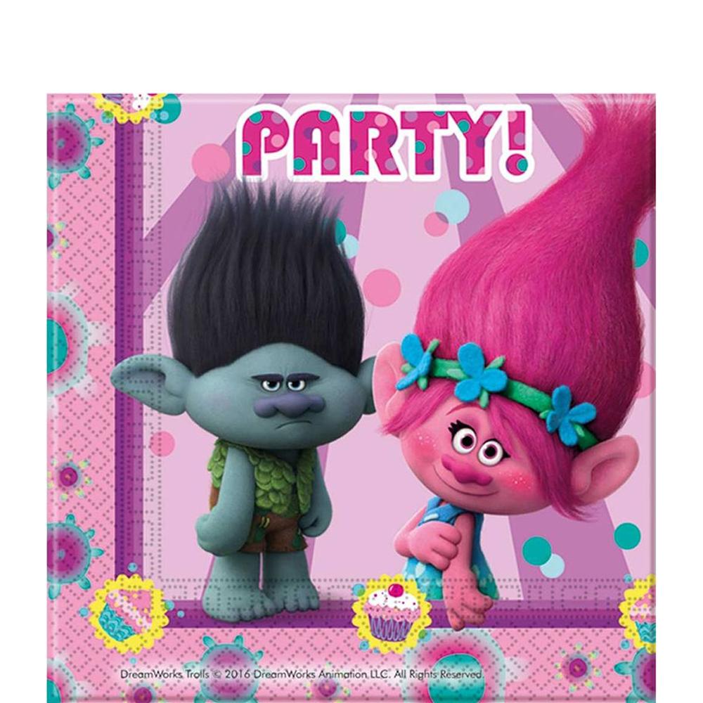 Trolls Lunch Tissues 20pcs Printed Tableware - Party Centre