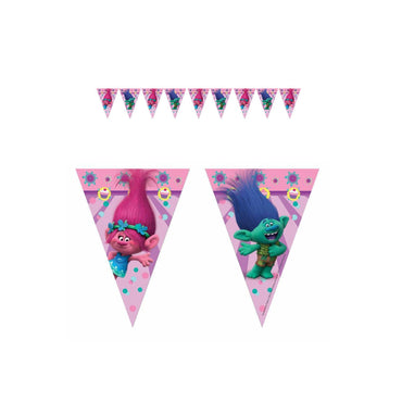 Trolls Plastic Flag Banner 2.3m Decorations - Party Centre