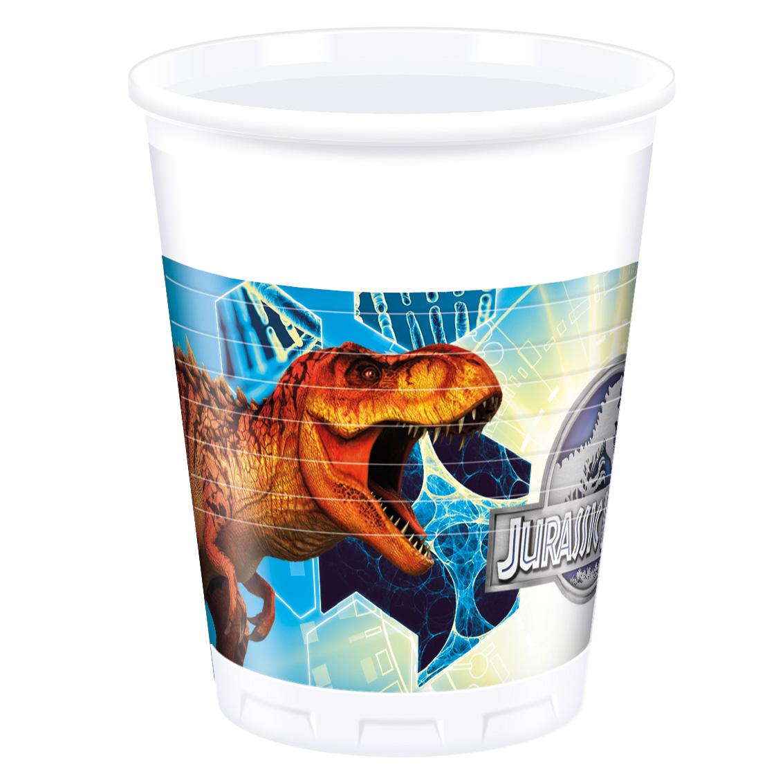Jurassic Park Plastic Cups 7oz, 8pcs Printed Tableware - Party Centre