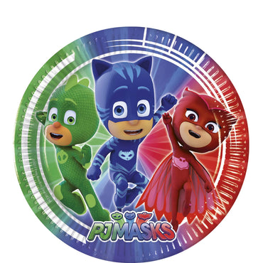 PJ Masks Paper Plates 9in, 8pcs Printed Tableware - Party Centre