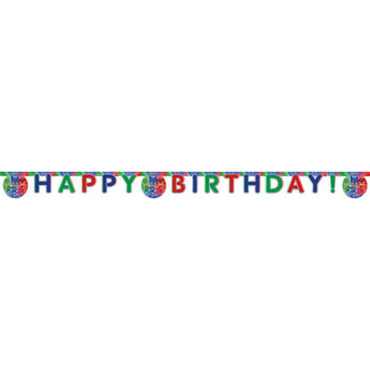 PJ Masks Die Cut Happy Birthday Banner Decorations - Party Centre