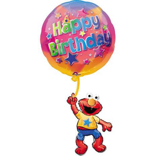 Elmo Floating Birthday Foil Balloon 18 x 39in Balloons & Streamers - Party Centre