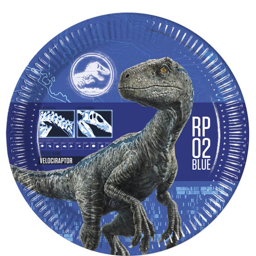 Jurassic World 2 Universal Paper Plates 9in, 8pcs Printed Tableware - Party Centre