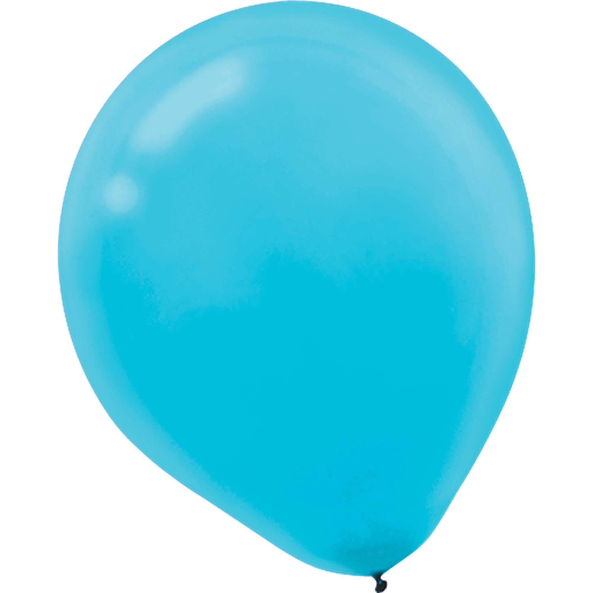 Standard Caribbean Blue Latex Balloons 12in, 50pcs Balloons & Streamers - Party Centre