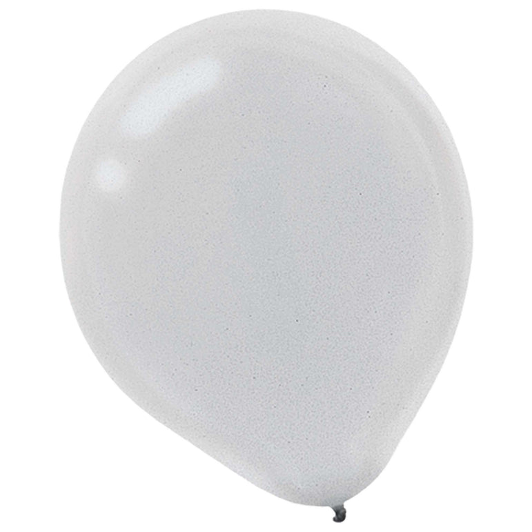 Metallic Silver Latex Balloons 50pcs Balloons & Streamers - Party Centre