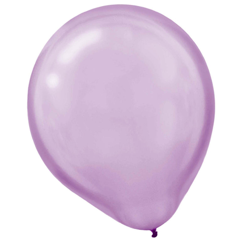 Pearl Lavender Latex Balloons 12in, 50pcs Balloons & Streamers - Party Centre