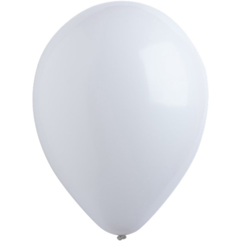 Frosty White Standard Latex Balloons 11in, 50pcs Balloons & Streamers - Party Centre