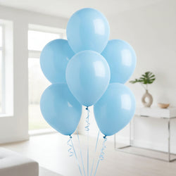 Pastel Blue Standard Latex Balloons 11in, 50pcs Balloons & Streamers - Party Centre