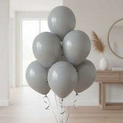 Grey Fashion Latex Balloon 11in, 50pcs Balloons & Streamers - Party Centre