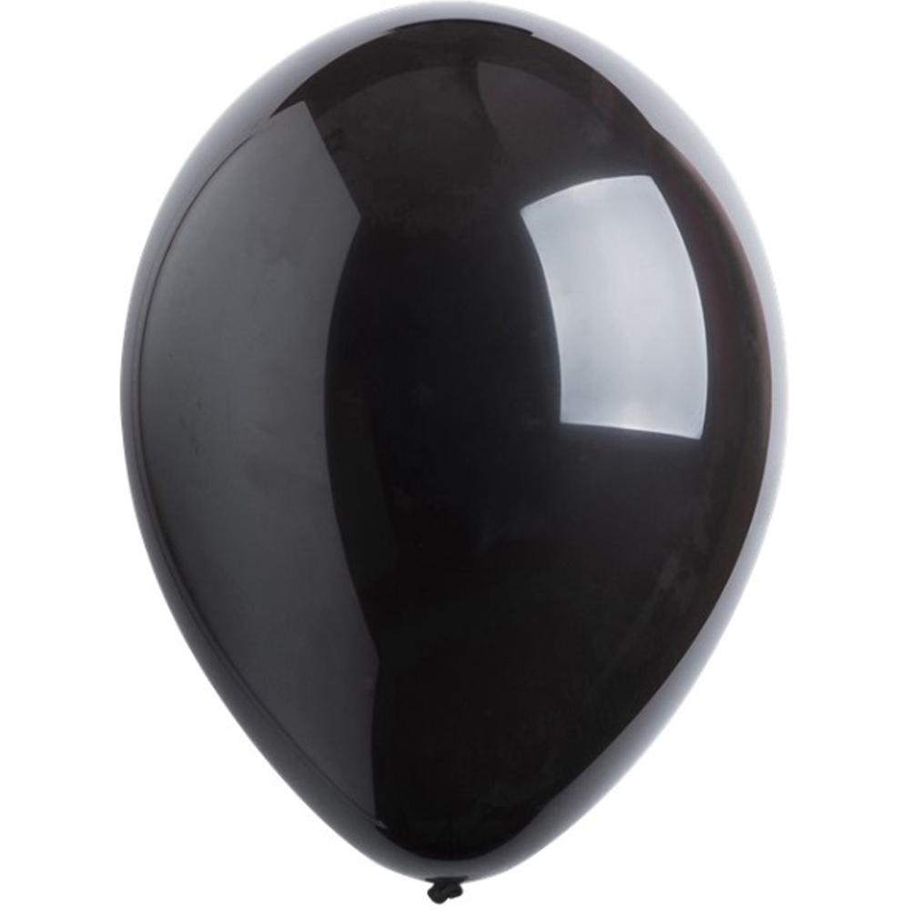 Black Fashion Latex Balloons 11in, 50pcs Balloons & Streamers - Party Centre