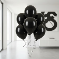 Black Fashion Latex Balloons 11in, 50pcs Balloons & Streamers - Party Centre