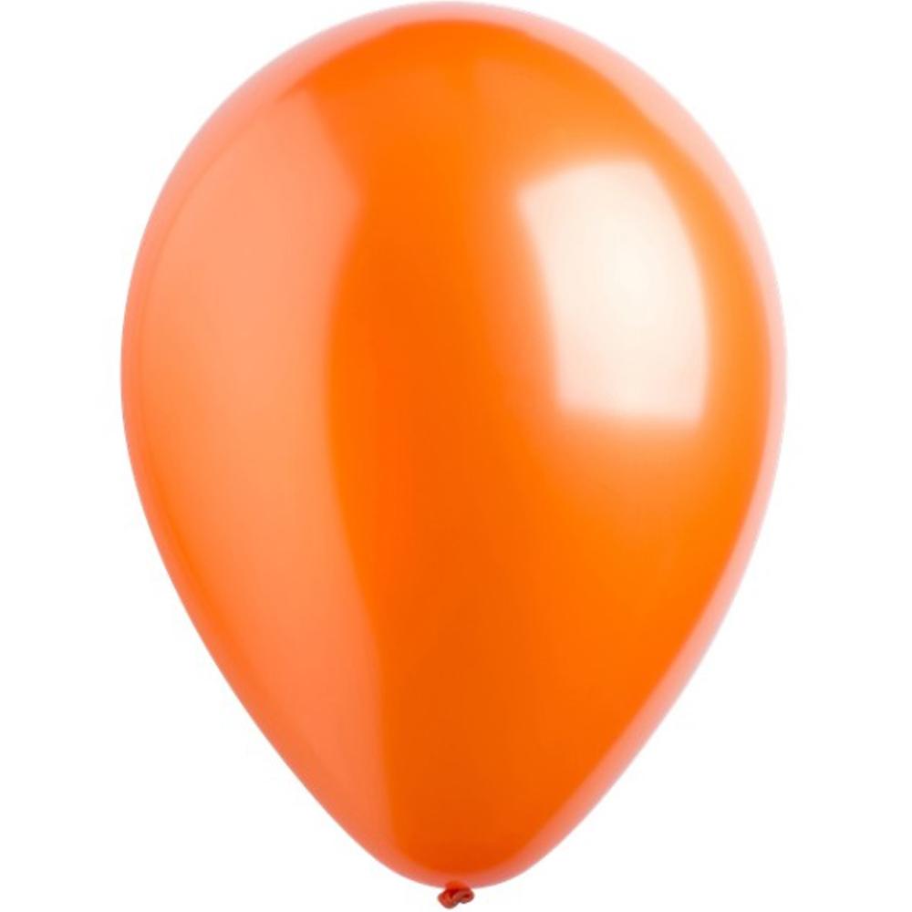 Tangerine Metallic Latex Balloons 11in, 50pcs Balloons & Streamers - Party Centre