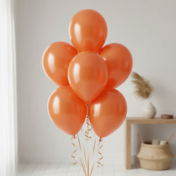 Tangerine Metallic Latex Balloons 11in, 50pcs Balloons & Streamers - Party Centre