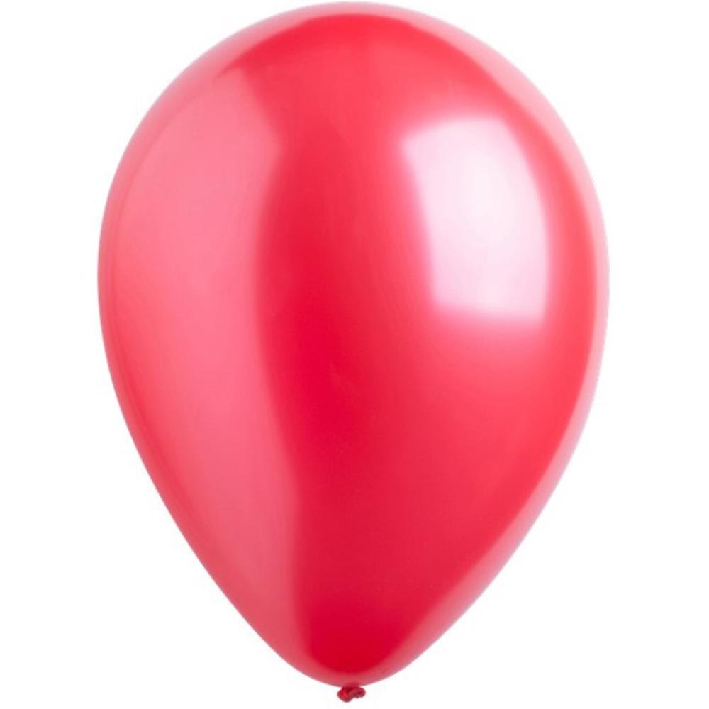 Apple Red Metallic Latex Balloons 11in, 50pcs Balloons & Streamers - Party Centre
