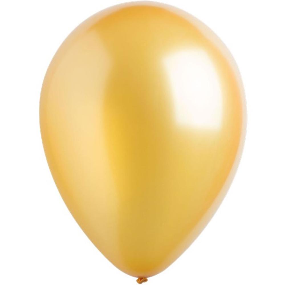 Gold Pearlized Latex Balloons 11in, 50pcs Balloons & Streamers - Party Centre