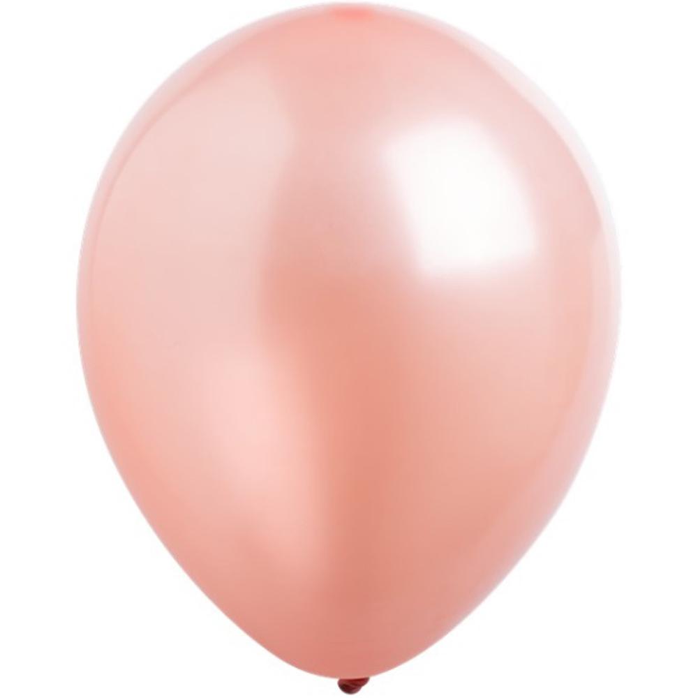 Rose Gold Pearlized Latex Balloons 11in, 50pcs Balloons & Streamers - Party Centre